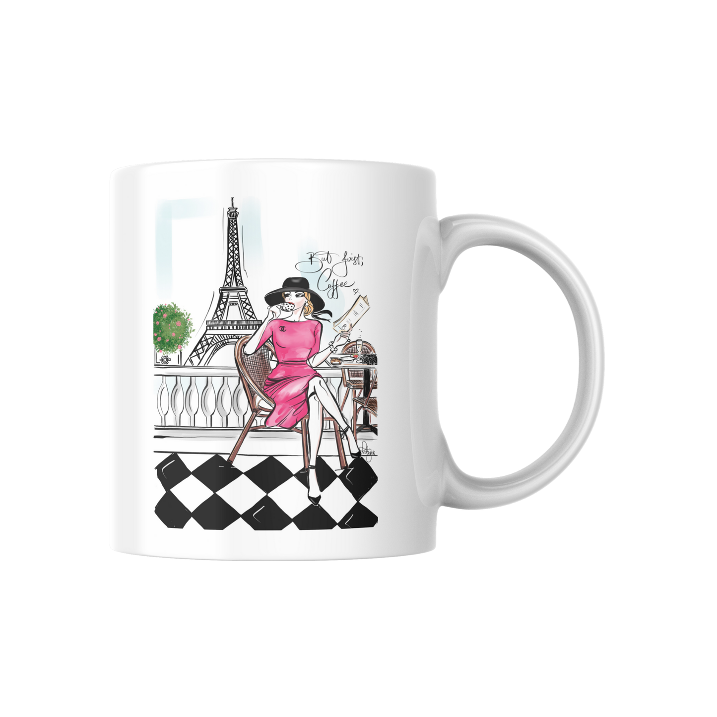 Ceramic Mug - Coffee & Croissants