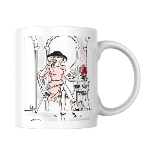 Ceramic Mug -Coffee & Croissants (2)