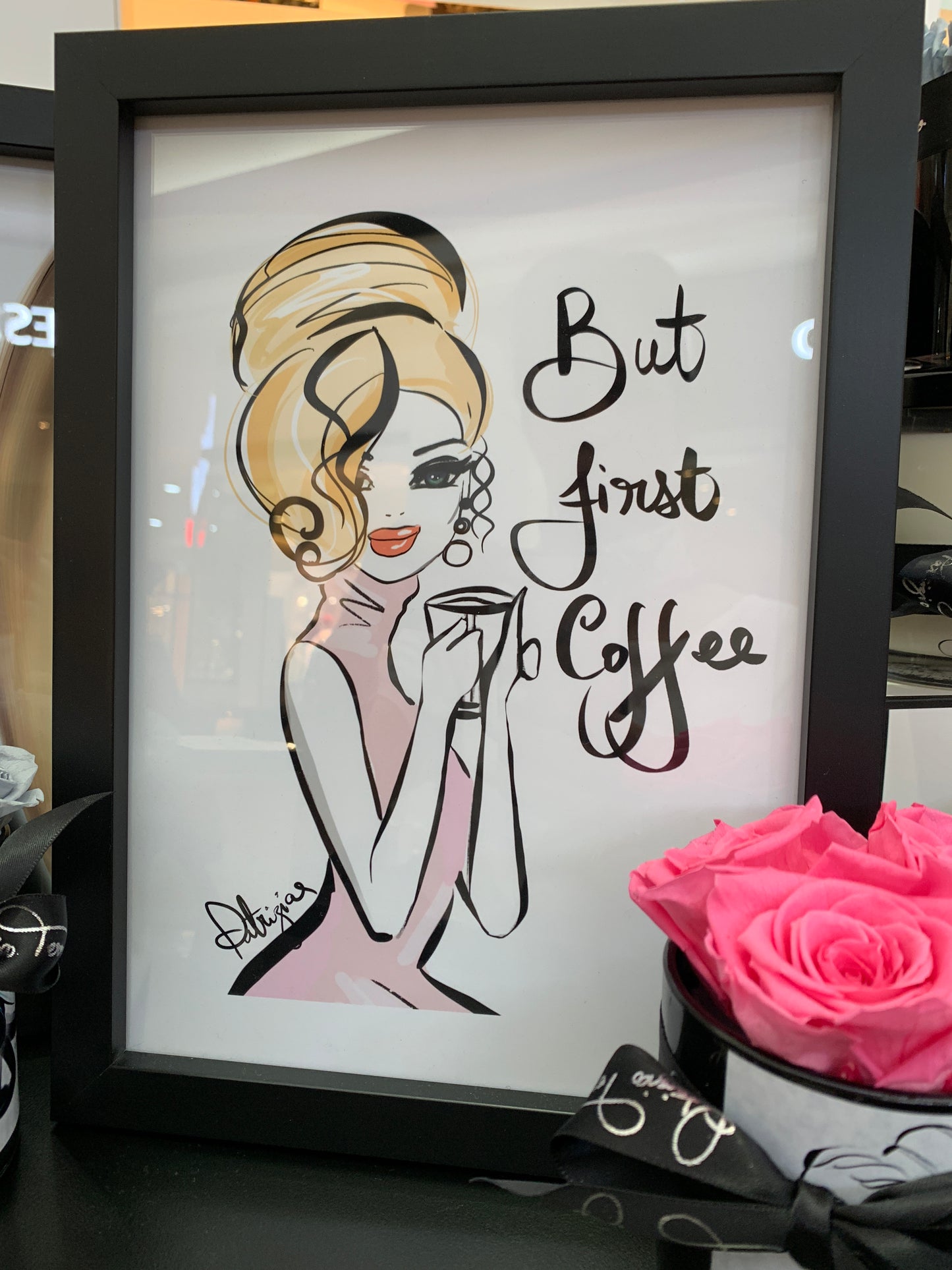 Art Print- But first, Coffee