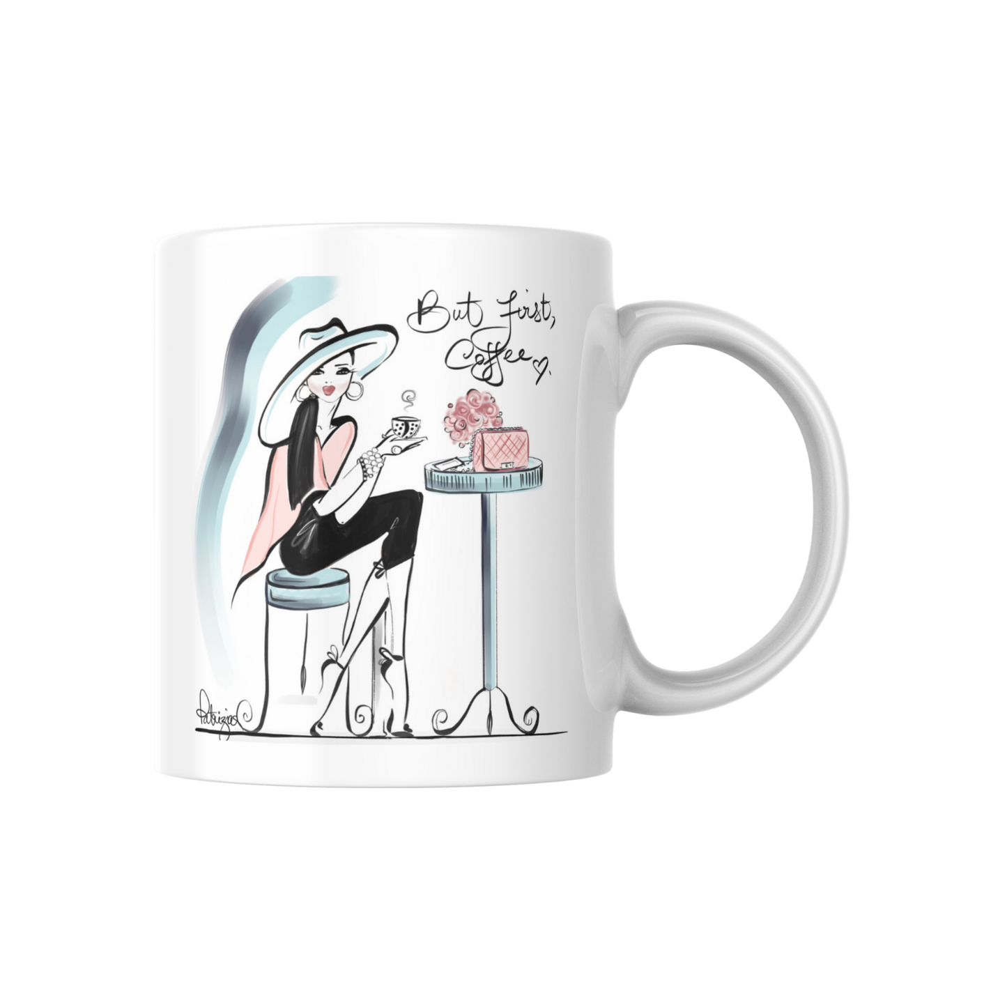 Ceramic Mug - But First Coffee - Blu