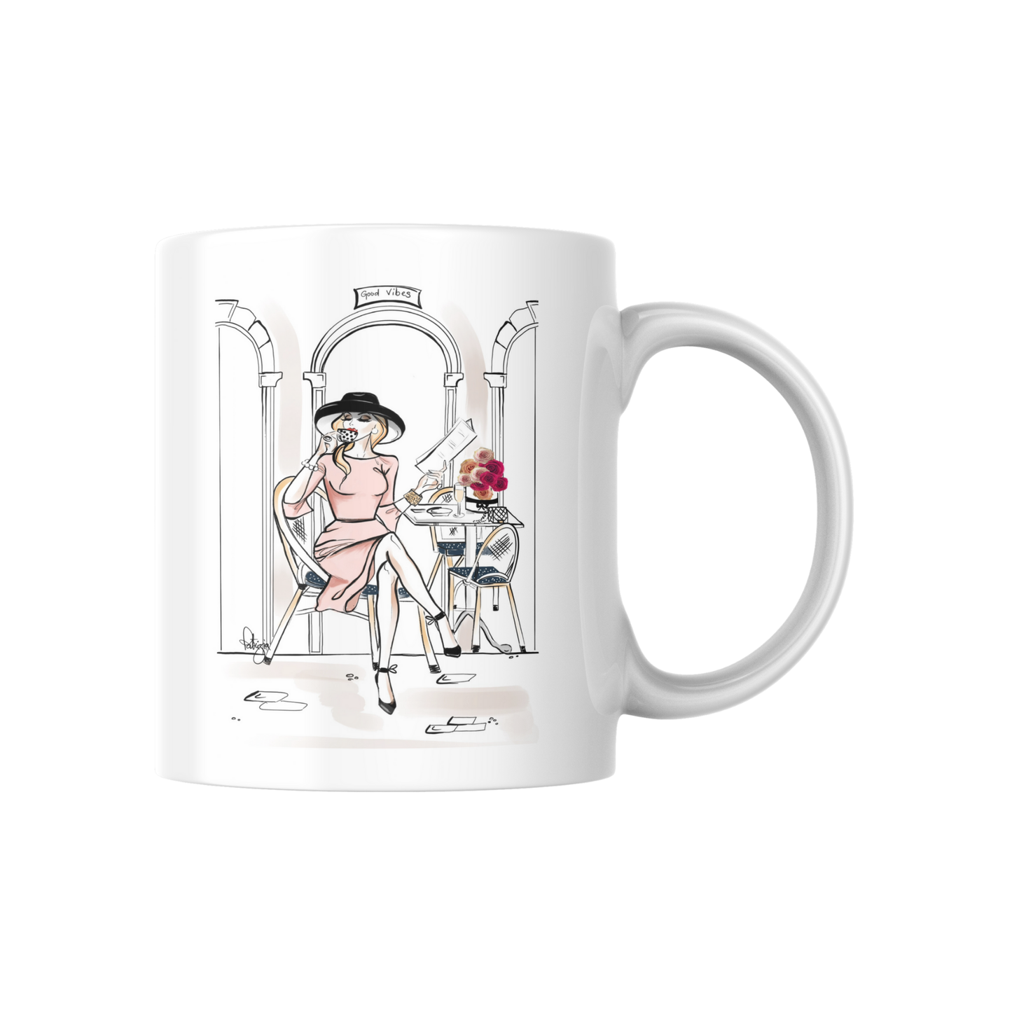 Ceramic Mug -Coffee & Croissants (2)