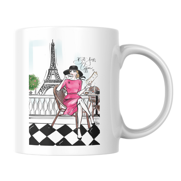 Ceramic Mug - Coffee & Croissants