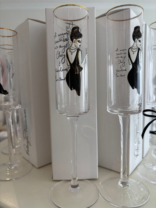 Glam Champagne Flute - A WOMAN