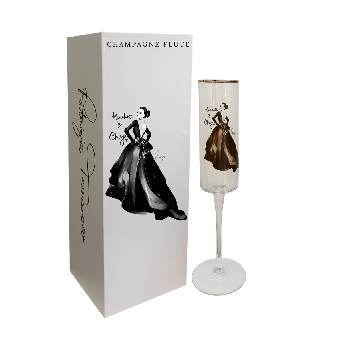Glass Champagne Flute - Amour
