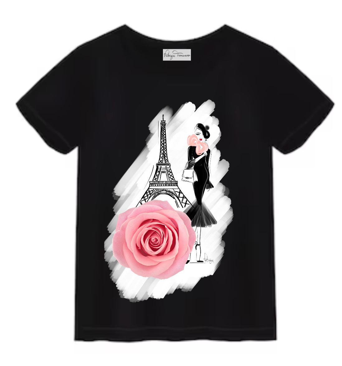 Camiseta Glam - Almuerzo en París - Negro