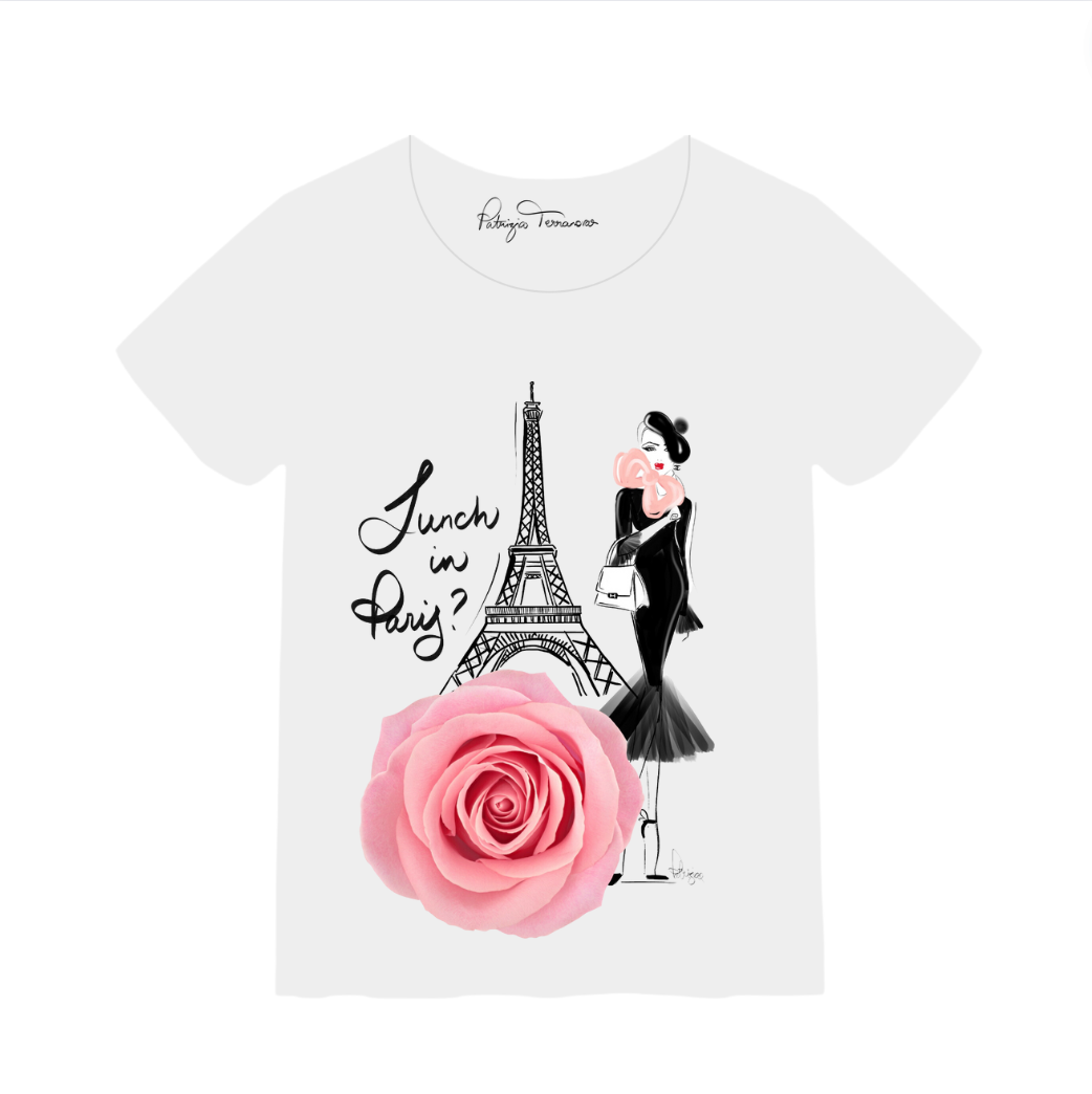 Camiseta Glam - Almuerzo en París - Blanco