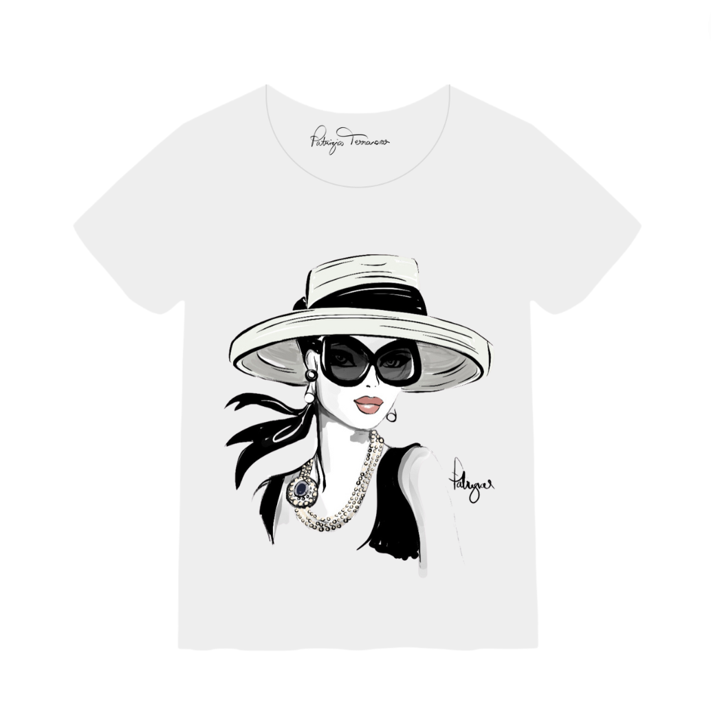 T-shirt Glam - Audrey - Blanc