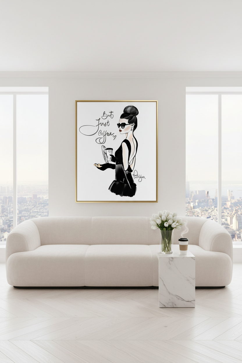 But Just Coffee Art Print with White Background in Penthouse