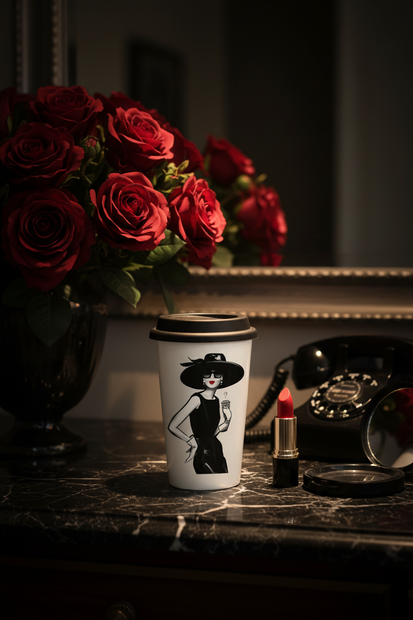 Fierce & Glamorous Travel Mug Lifestyle