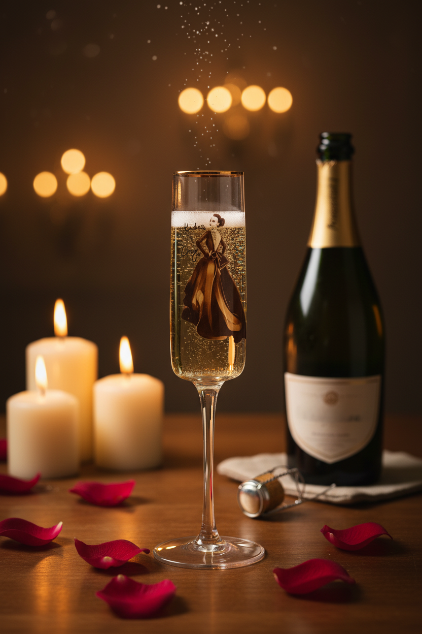 Glass Champagne Flute - Amour
