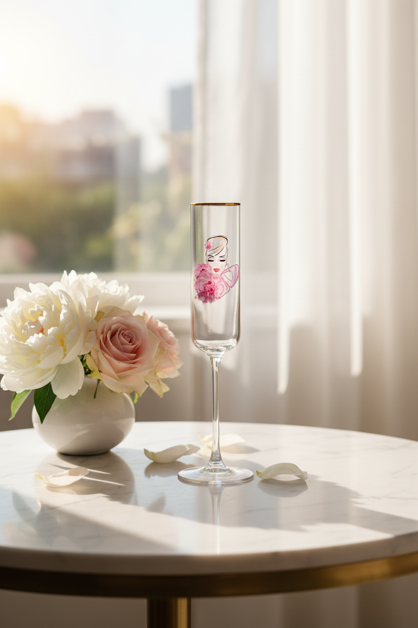 Glass Champagne Flute - Cherish Airy Setting