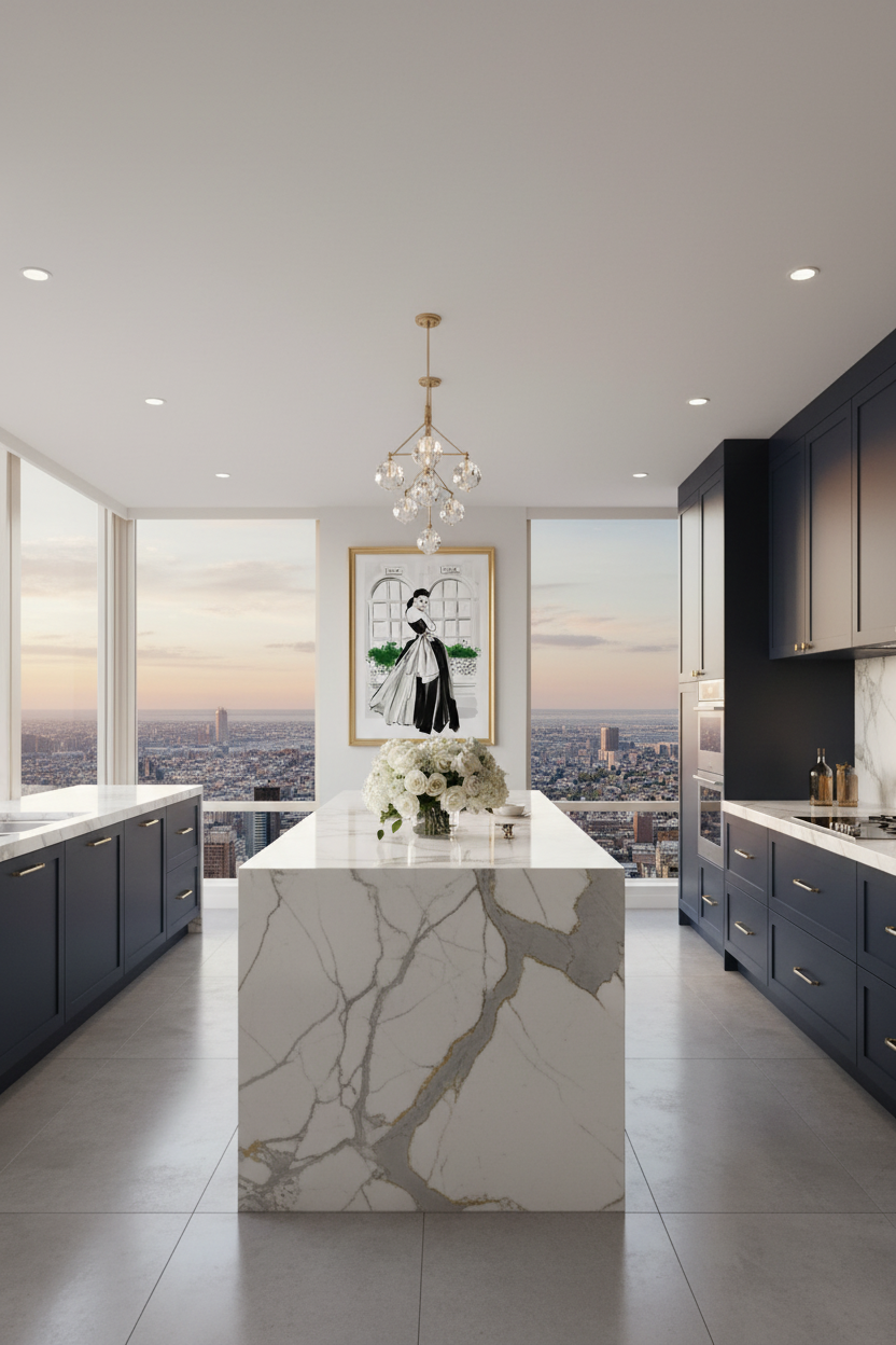 Good Vibes Art Print in Penthouse Kitchen