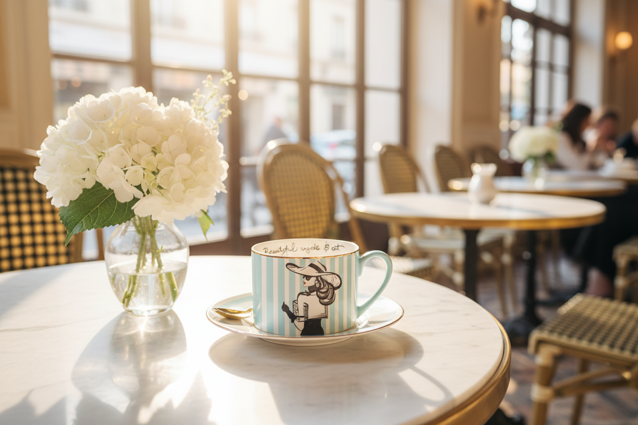 Patrizia Terranova - Striped Tea Cup Café Setting