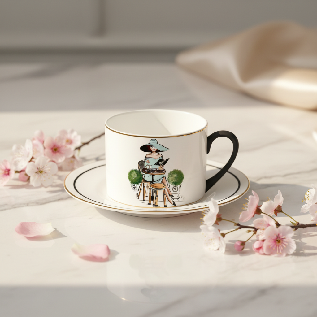 Porcelain Cup & Saucer - Chic