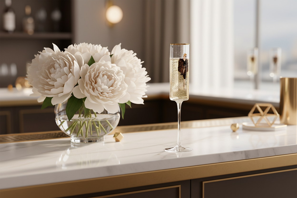 She Believed champagne flute