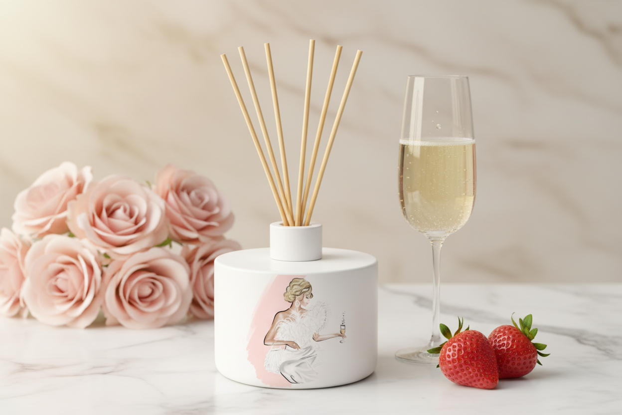 Strawberry & Champagne Diffuser - Luxury Product Shot